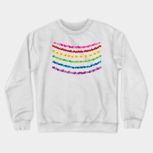 Rainbow with hearts valentine day upper Crewneck Sweatshirt